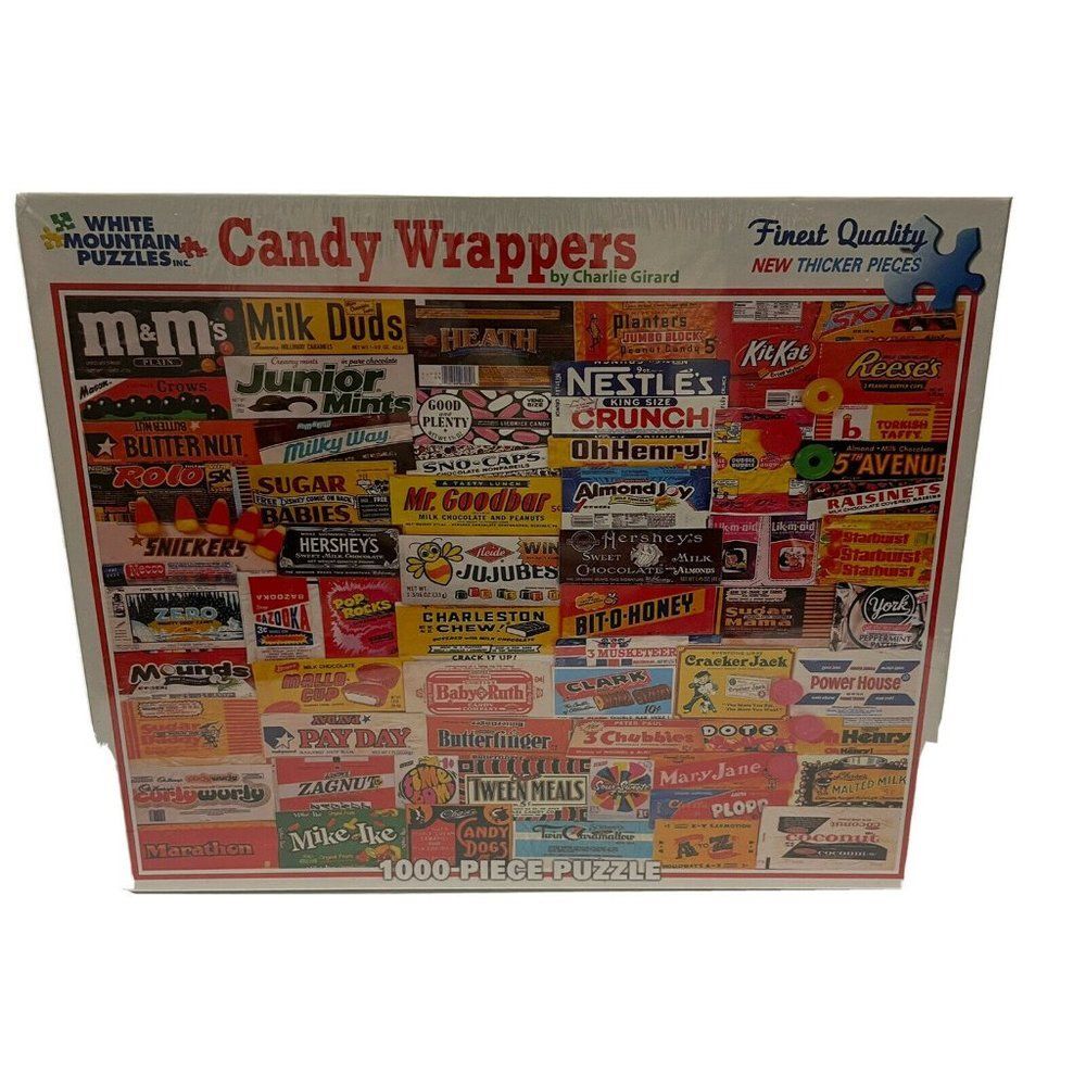 NEW White Mountain Candy Wrappers Collage 1000pcs Jigsaw Puzzle Toy Nostalgia￼